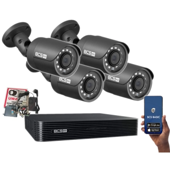 ZESTAW MONITORINGU BCS-B-XVR0401(2.0) + 4 KAMERY BCS-B-MT43600 4MPX DYSK 1TB